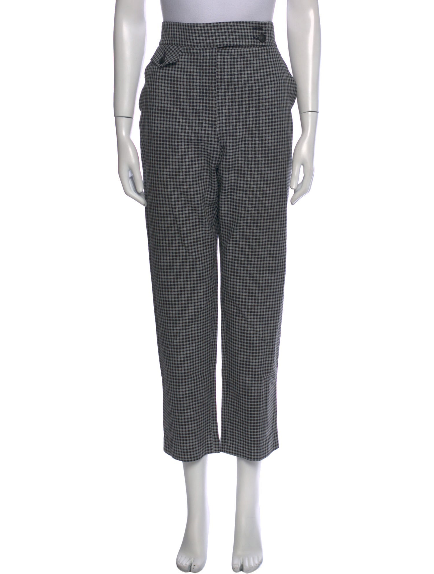Veronica Beard Plaid Print Straight Leg Pants
