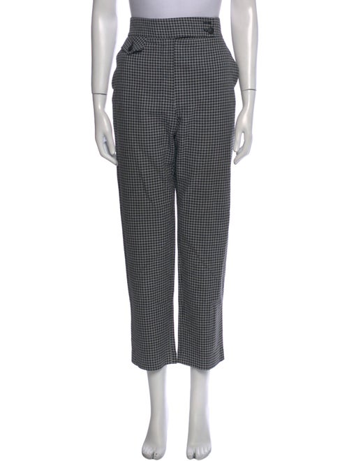 Veronica Beard Plaid Print Straight Leg Pants