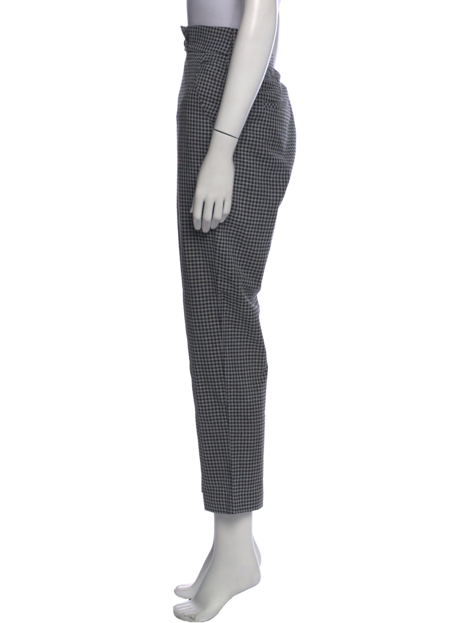 Veronica Beard Plaid Print Straight Leg Pants