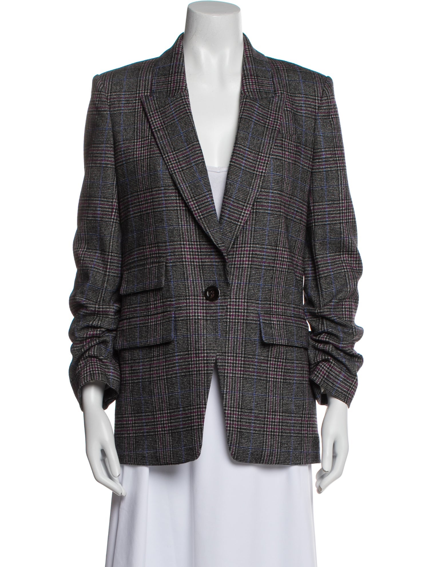 Veronica Beard Wool Houndstooth Print Blazer
