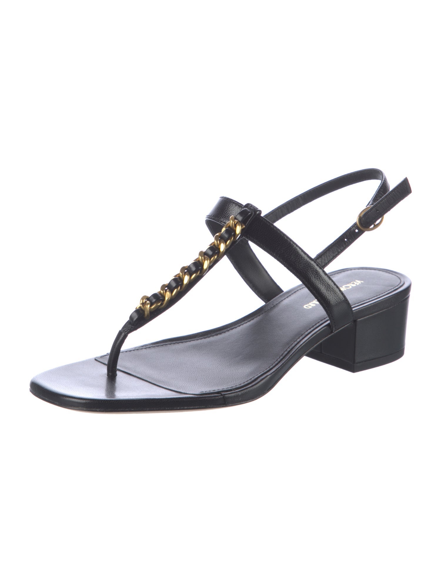 Veronica Beard Leather T-Strap Sandals