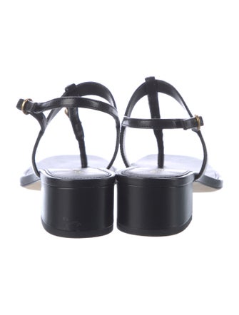 Veronica Beard Leather T-Strap Sandals