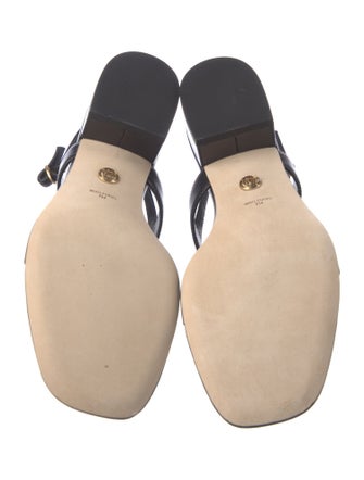 Veronica Beard Leather T-Strap Sandals