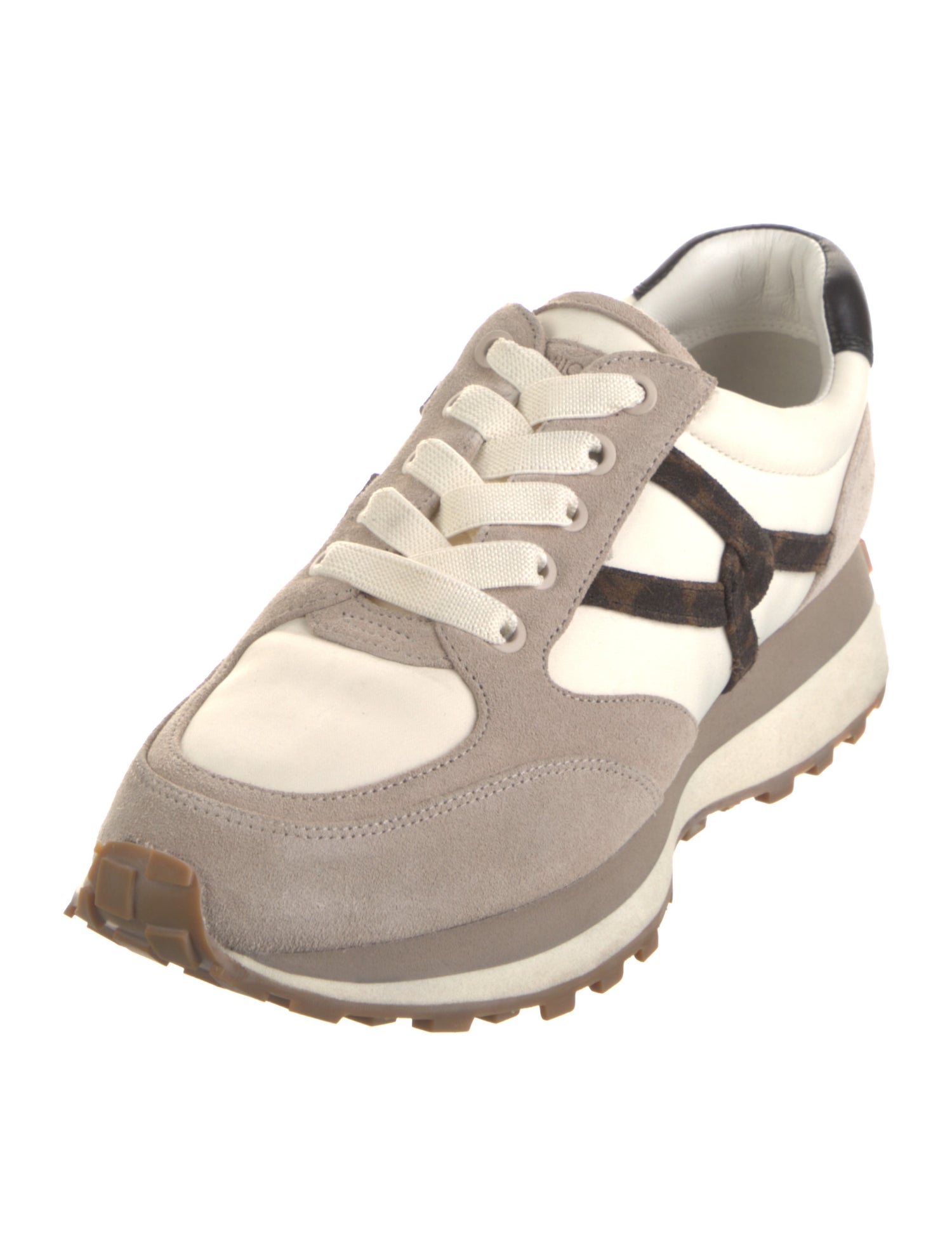 Veronica Beard Suede Colorblock Pattern Sneakers