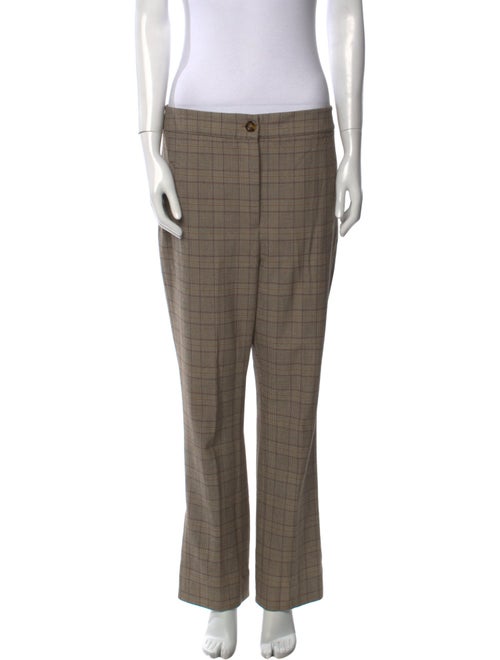 Veronica Beard Plaid Print Straight Leg Pants