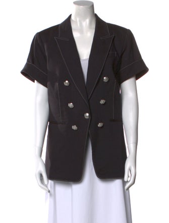 Veronica Beard Short Sleeve Button-Up Top