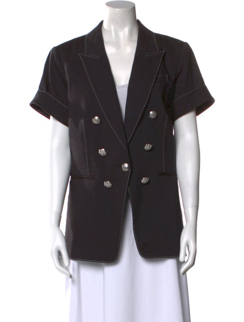 Veronica Beard Short Sleeve Button-Up Top