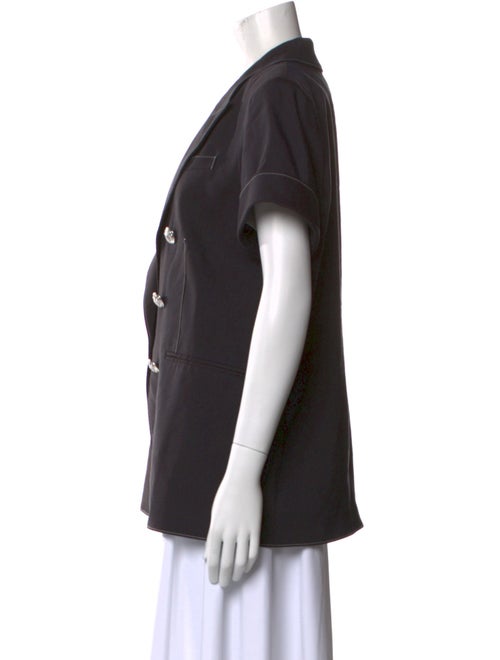 Veronica Beard Short Sleeve Button-Up Top