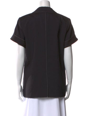 Veronica Beard Short Sleeve Button-Up Top