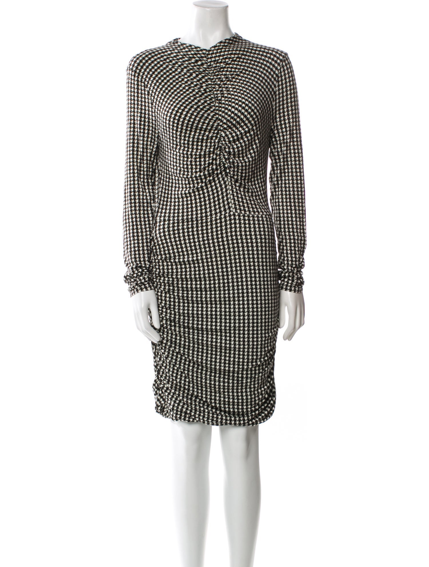 Veronica Beard Houndstooth Print Knee-Length Dress