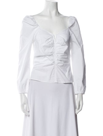 Veronica Beard V-Neck Three-Quarter Sleeve Blouse