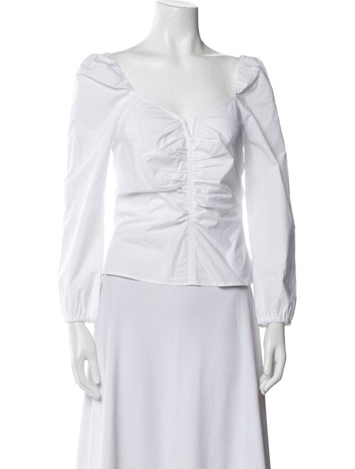 Veronica Beard V-Neck Three-Quarter Sleeve Blouse