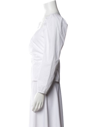 Veronica Beard V-Neck Three-Quarter Sleeve Blouse