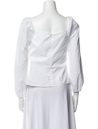 Veronica Beard V-Neck Three-Quarter Sleeve Blouse
