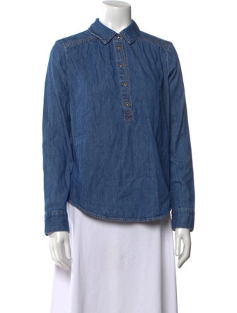 Veronica Beard Long Sleeve Button-Up Top