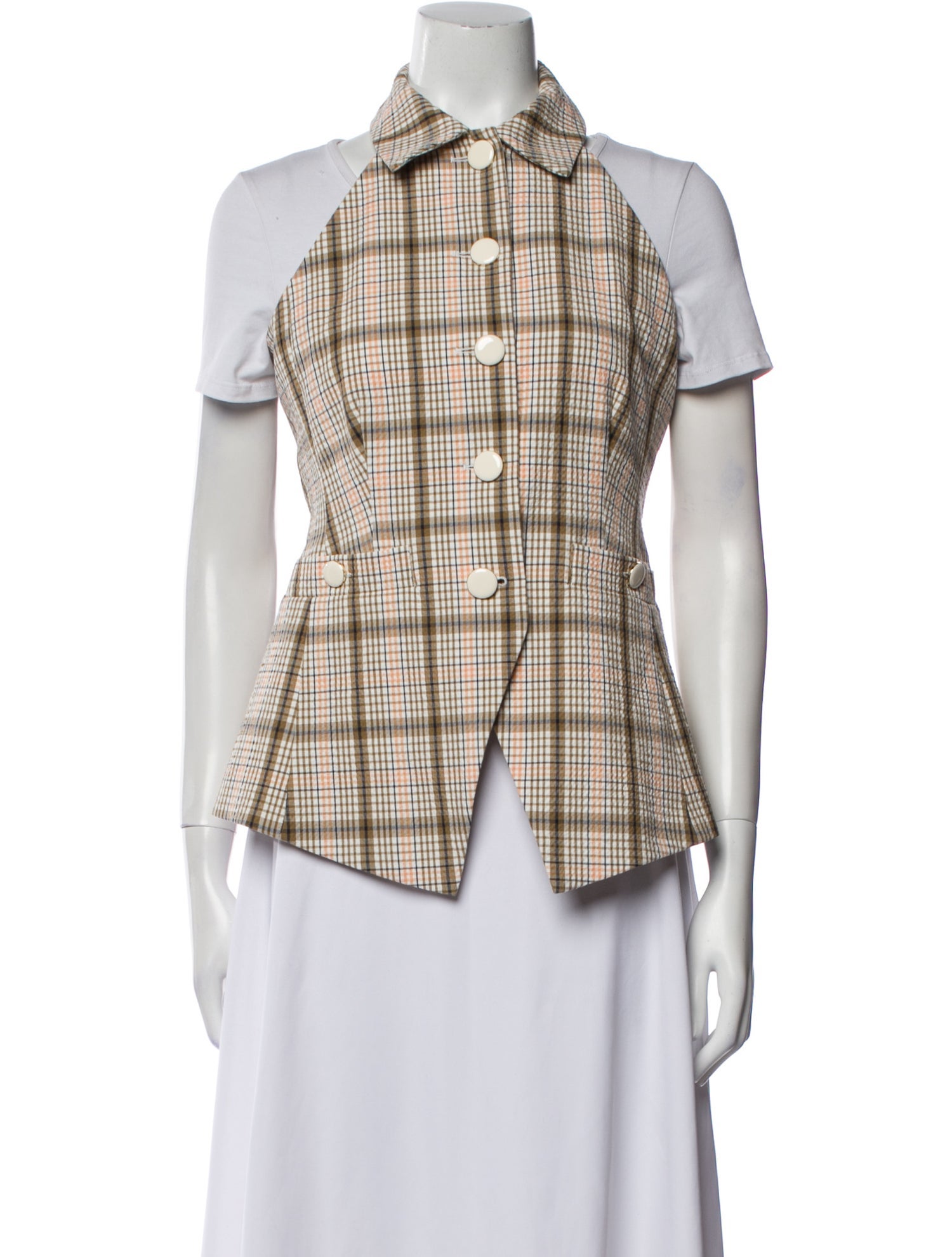 Veronica Beard Plaid Print Vest w/ Tags