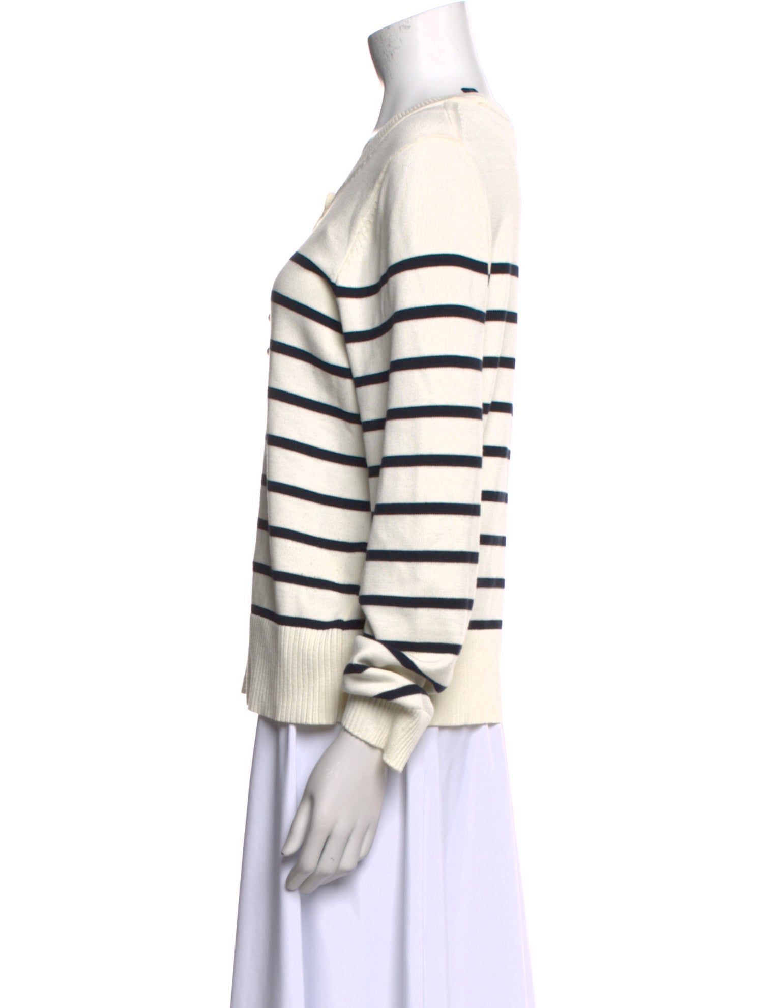 Veronica Beard Striped Scoop Neck Sweater