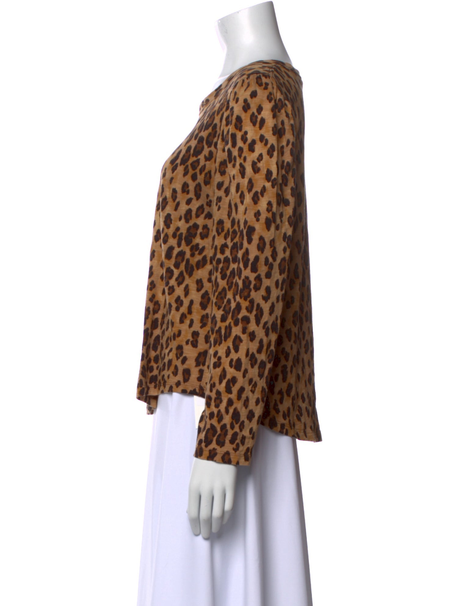 Veronica Beard Animal Print Bateau Neckline Sweatshirt