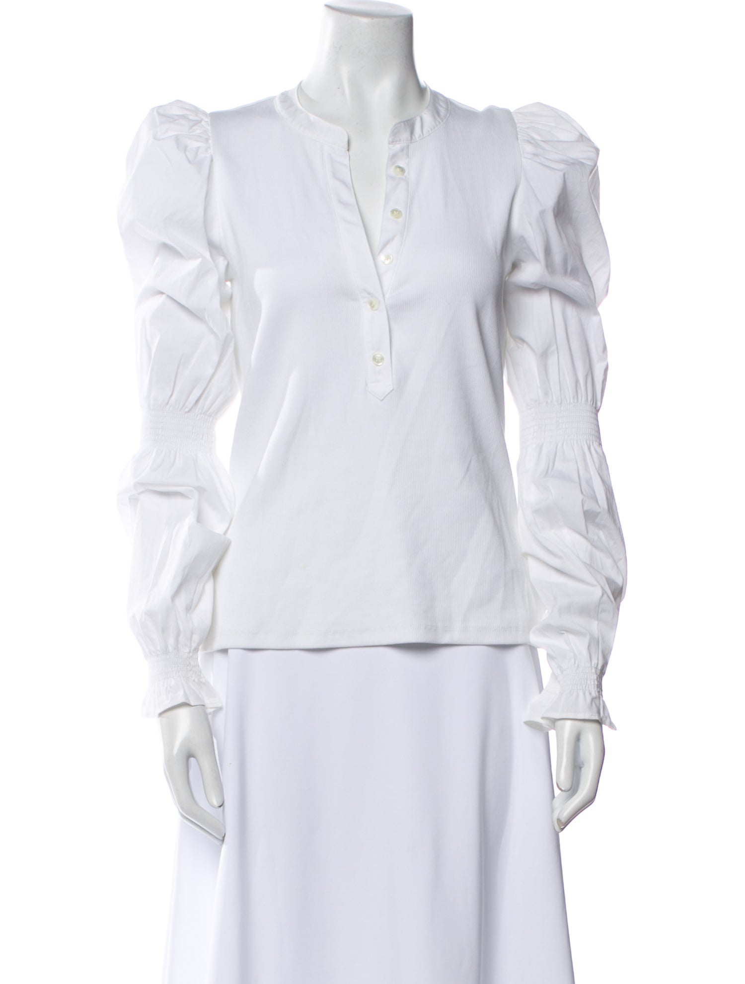 Veronica Beard V-Neck Long Sleeve Blouse