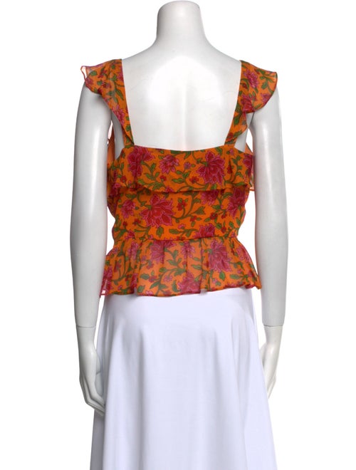 Veronica Beard Silk Floral Print Crop Top