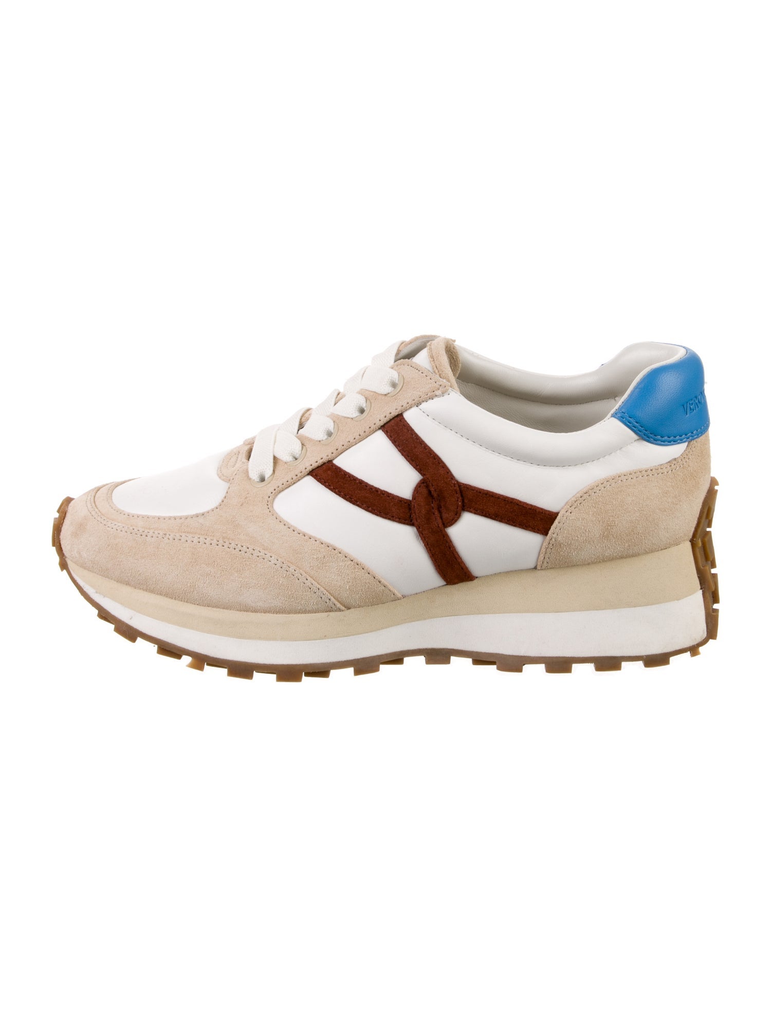 Veronica Beard Suede Colorblock Pattern Sneakers