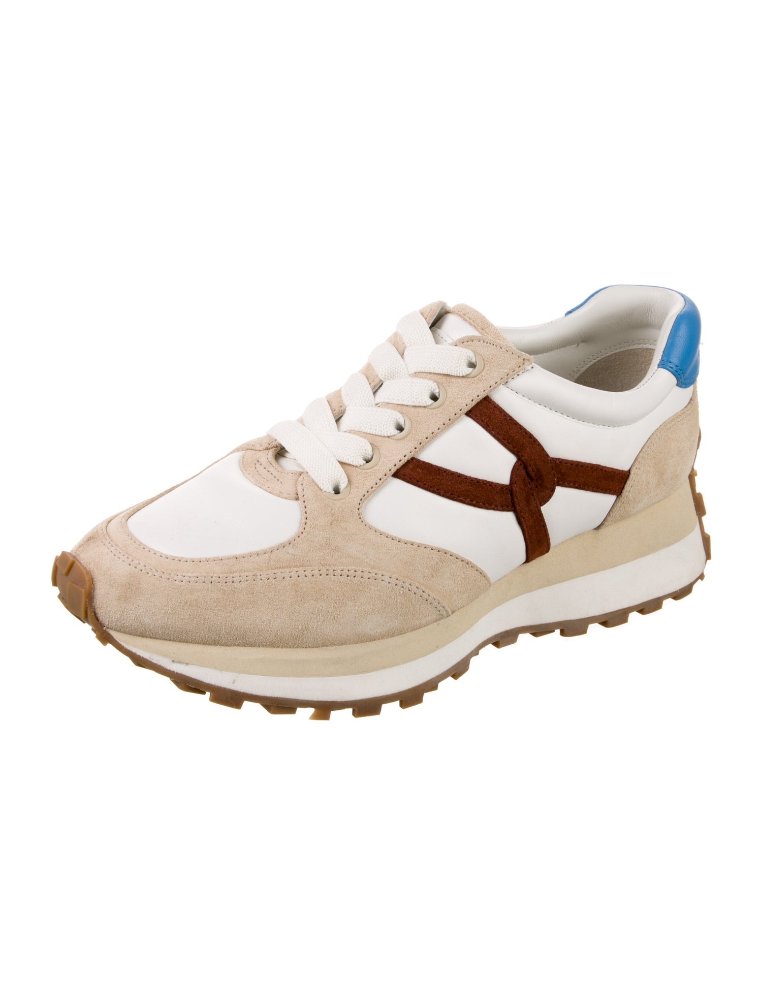 Veronica Beard Suede Colorblock Pattern Sneakers