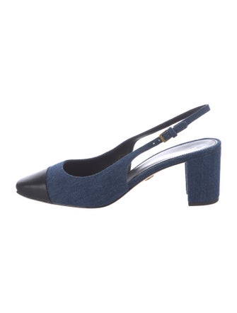 Veronica Beard Denim Slingback Pumps