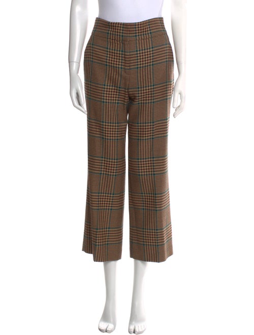 Veronica Beard Plaid Print Wide Leg Pants