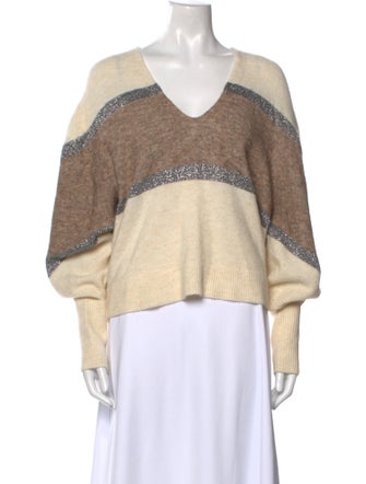 Veronica Beard Striped V-Neck Sweater