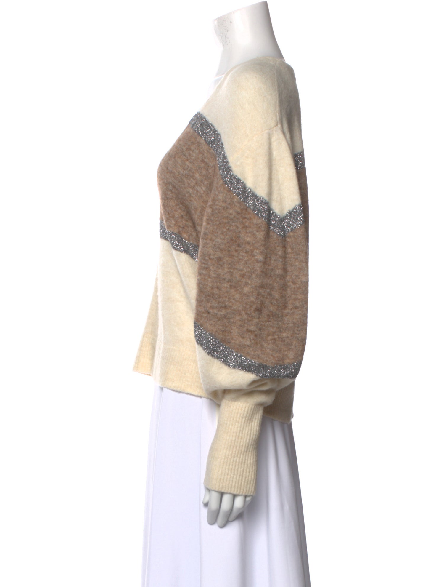 Veronica Beard Striped V-Neck Sweater