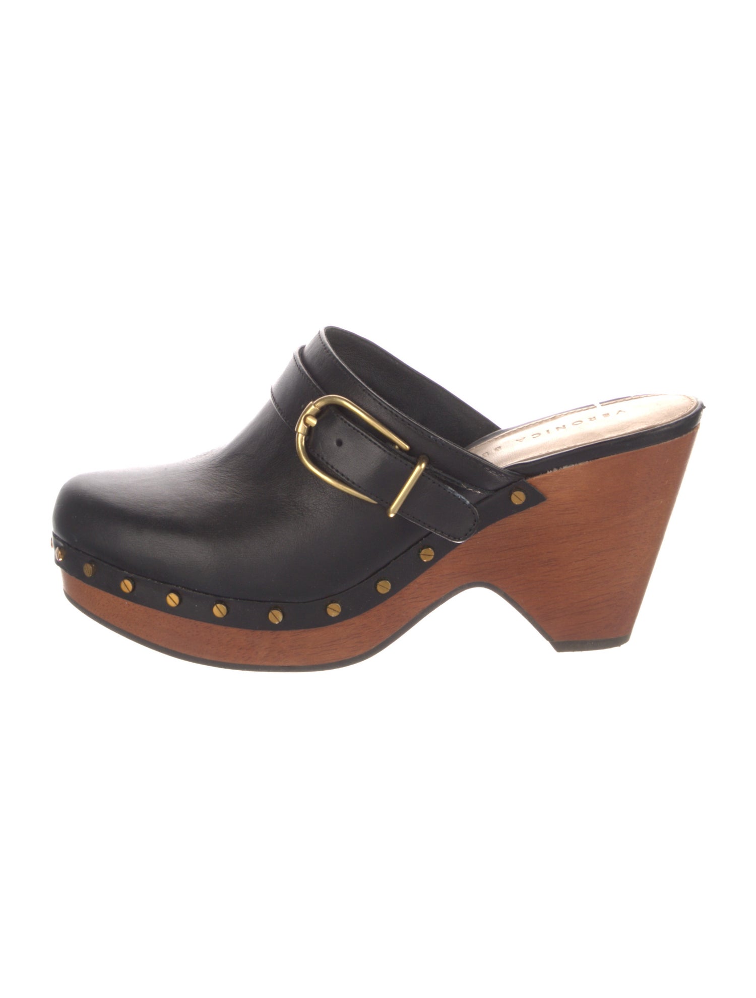 Veronica Beard Leather Colorblock Pattern Mules w/ Tags