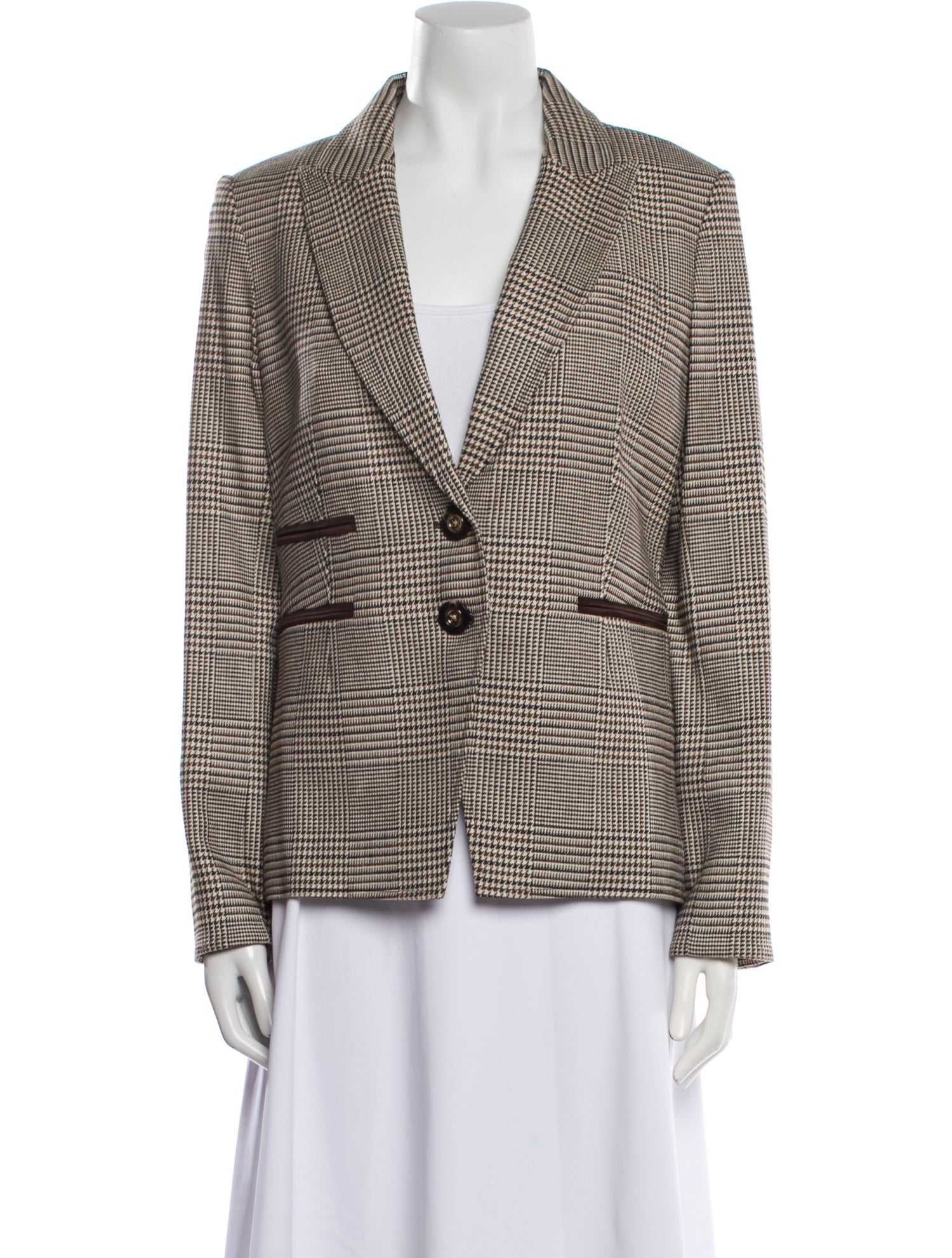 Veronica Beard Plaid Print Blazer