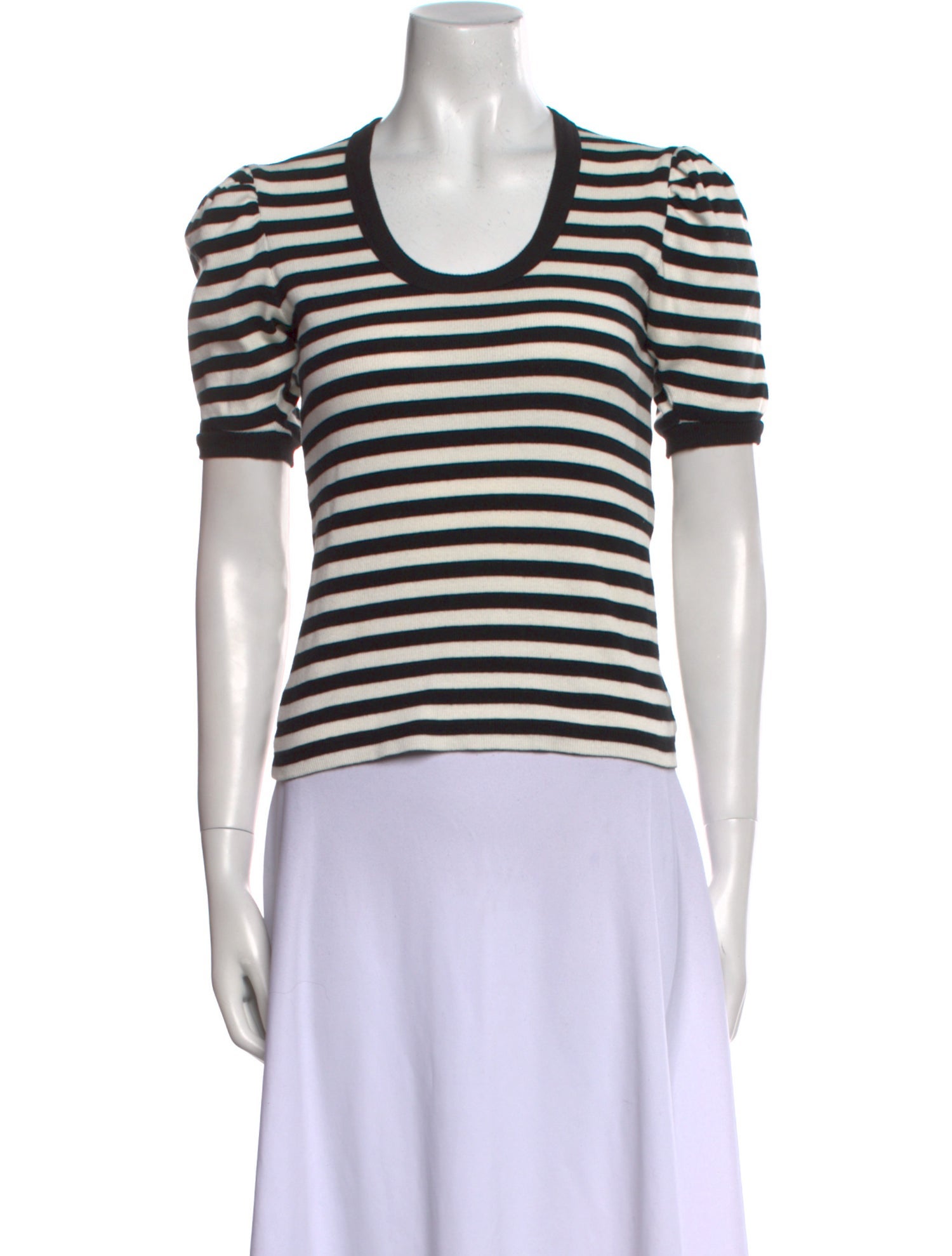 Veronica Beard Striped Scoop Neck T-Shirt
