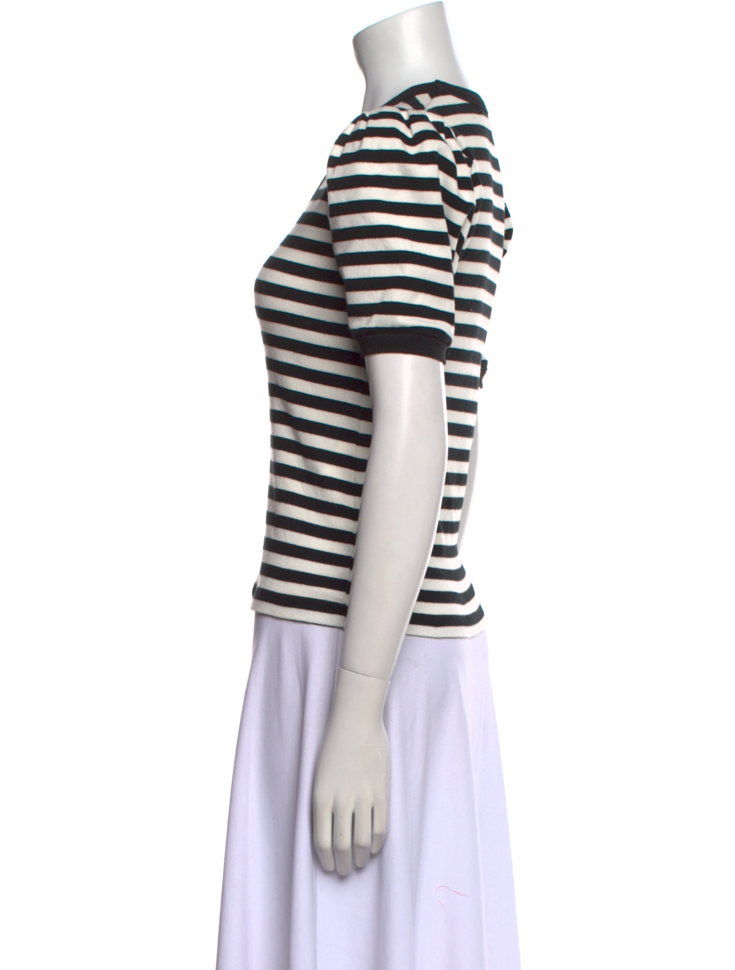 Veronica Beard Striped Scoop Neck T-Shirt