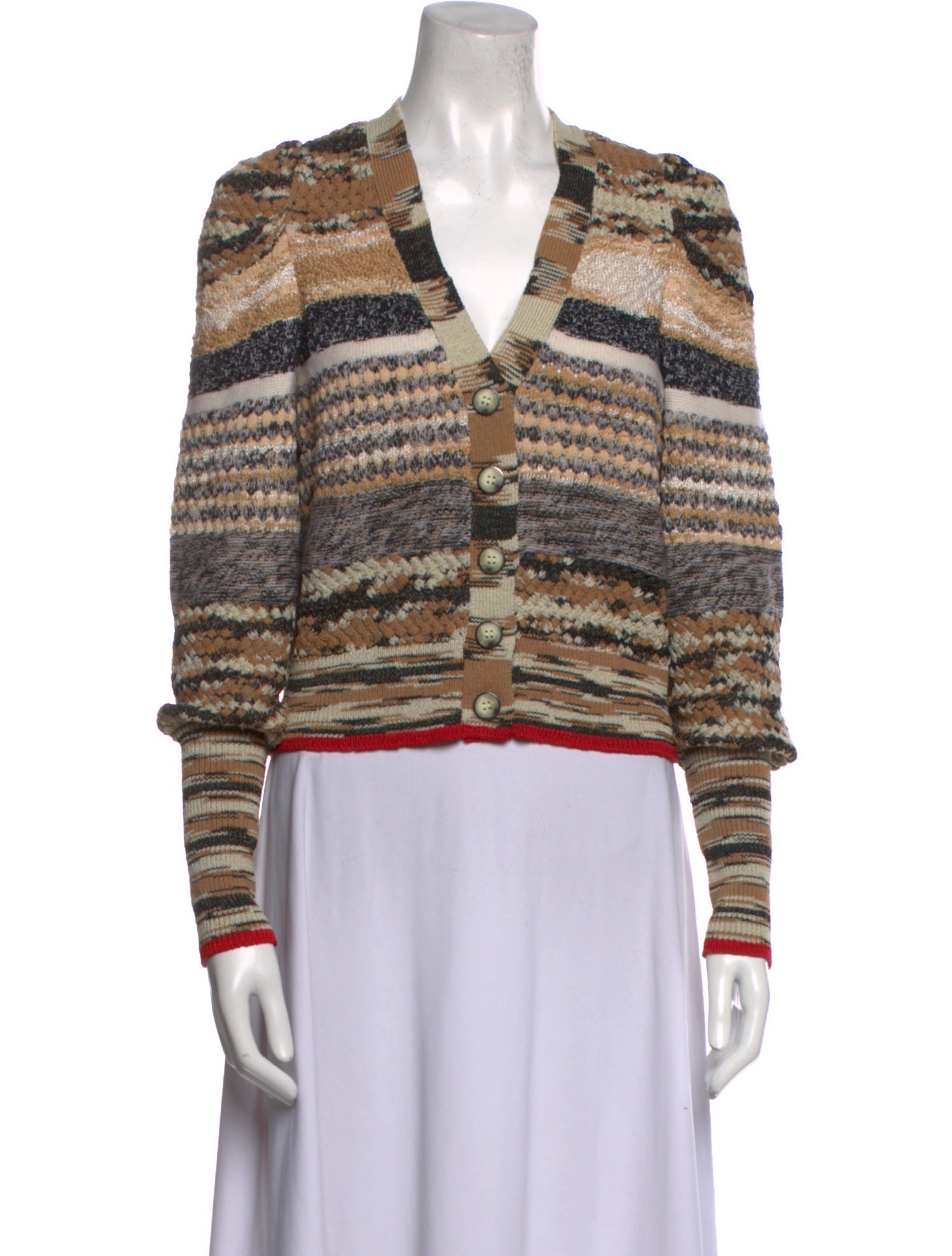 Veronica Beard Striped V-Neck Sweater