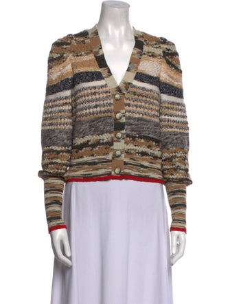 Veronica Beard Striped V-Neck Sweater