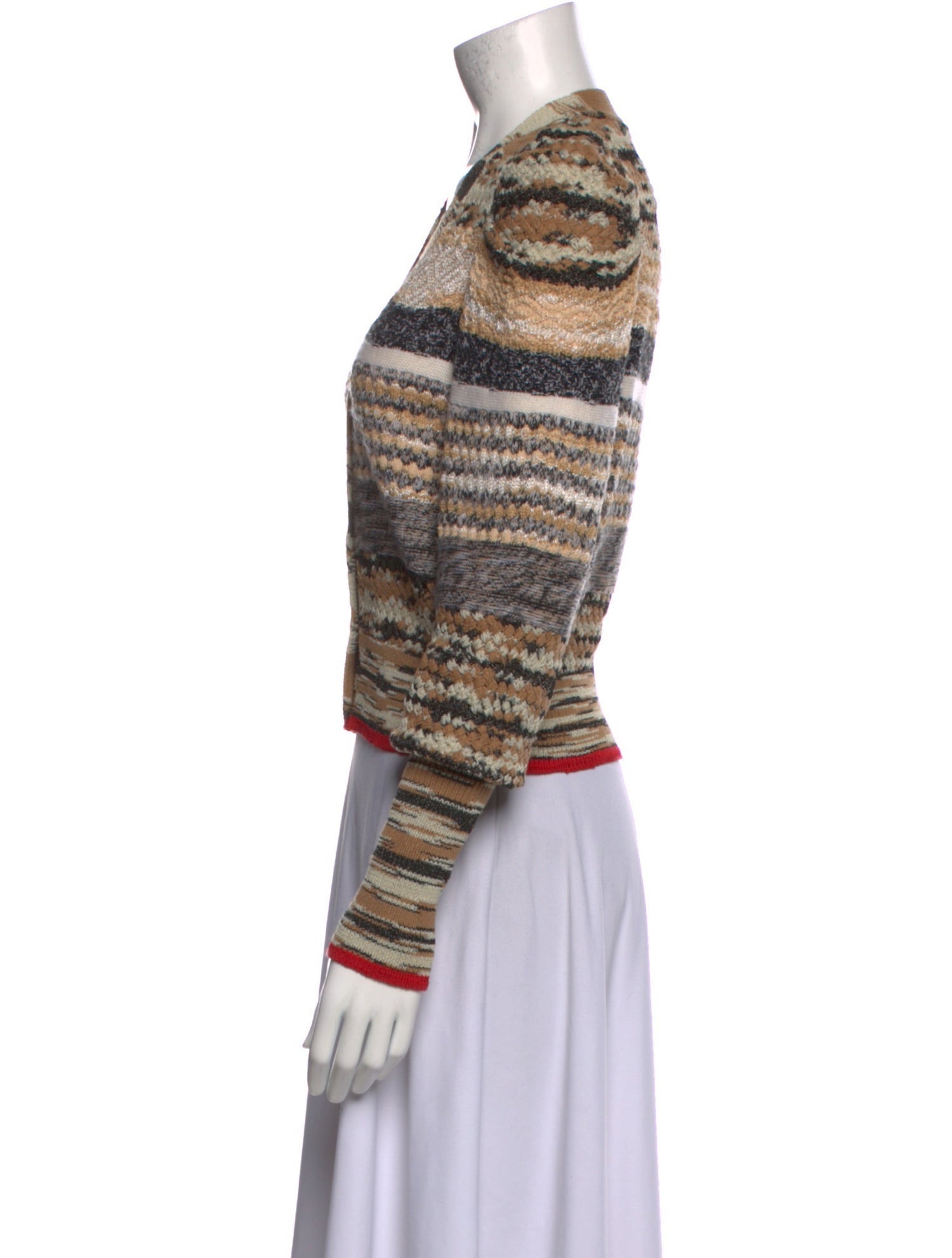 Veronica Beard Striped V-Neck Sweater