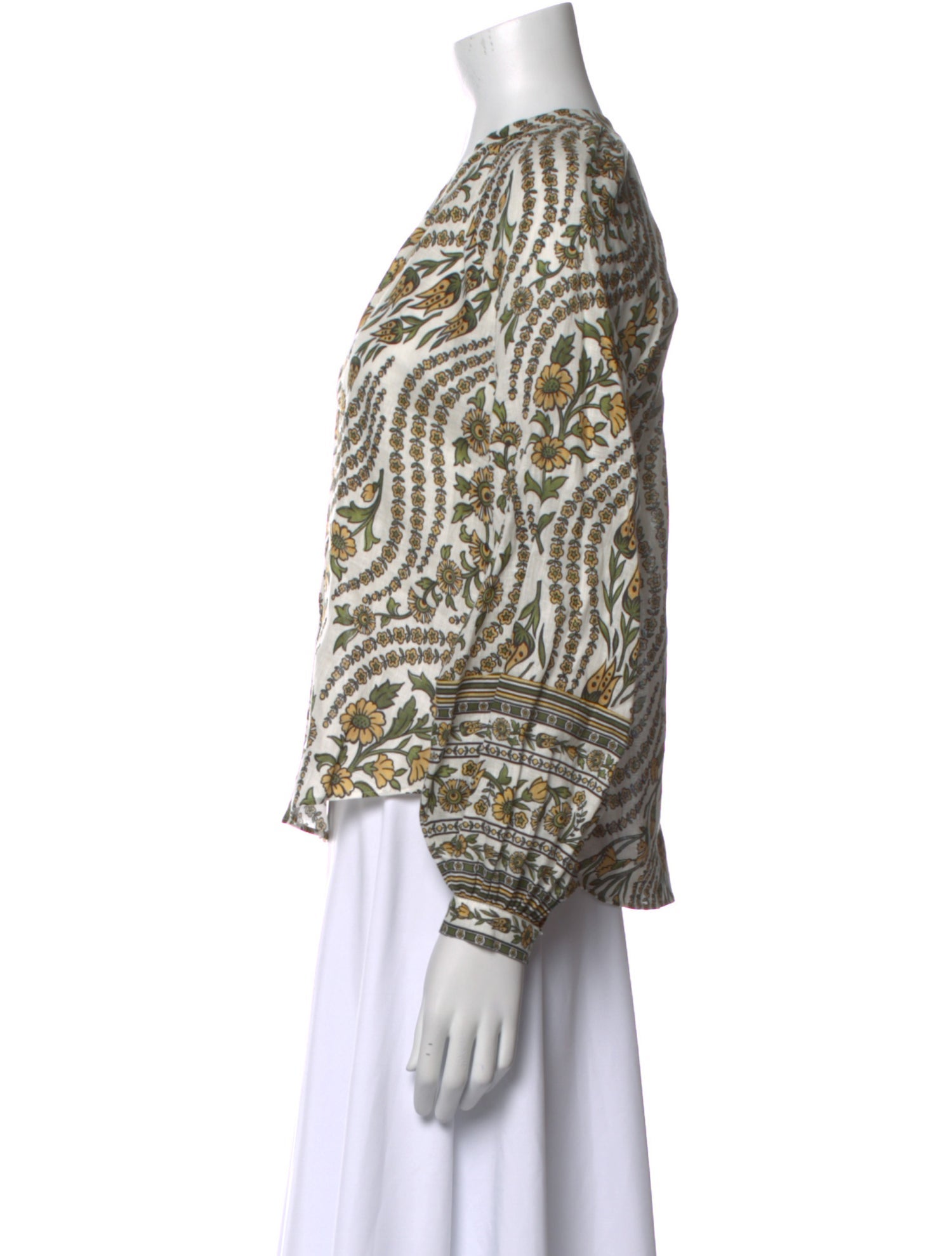 Veronica Beard Printed V-Neck Blouse