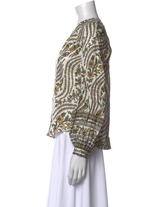 Veronica Beard Printed V-Neck Blouse