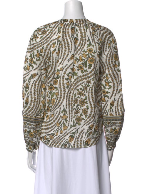 Veronica Beard Printed V-Neck Blouse