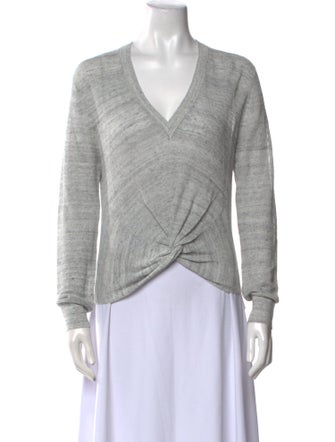 Veronica Beard Linen V-Neck Sweater