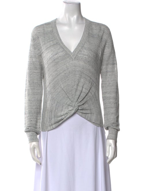 Veronica Beard Linen V-Neck Sweater