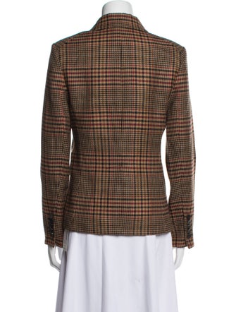 Veronica Beard Virgin Wool Plaid Print Blazer
