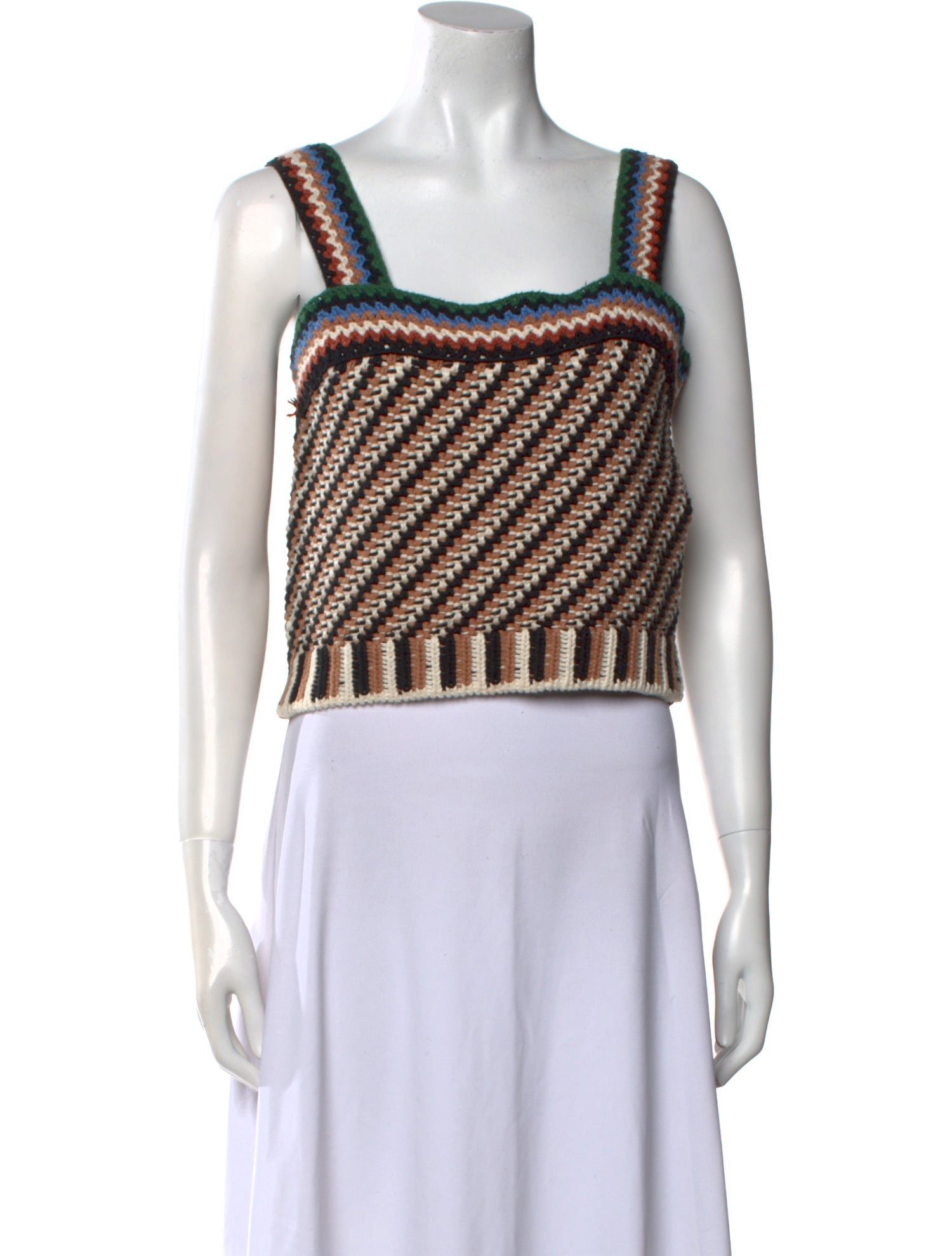 Veronica Beard Striped Square Neckline Sweater