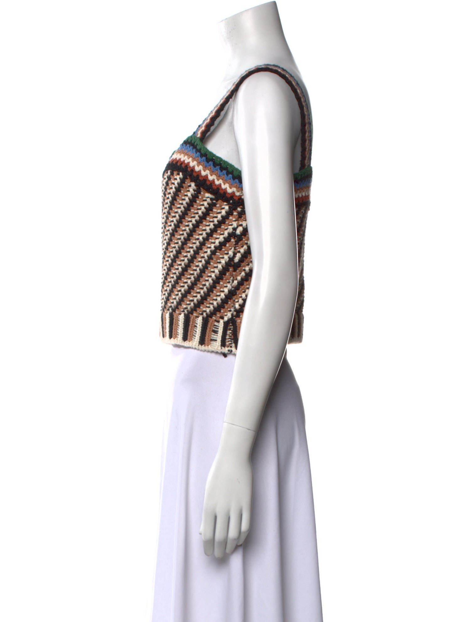 Veronica Beard Striped Square Neckline Sweater