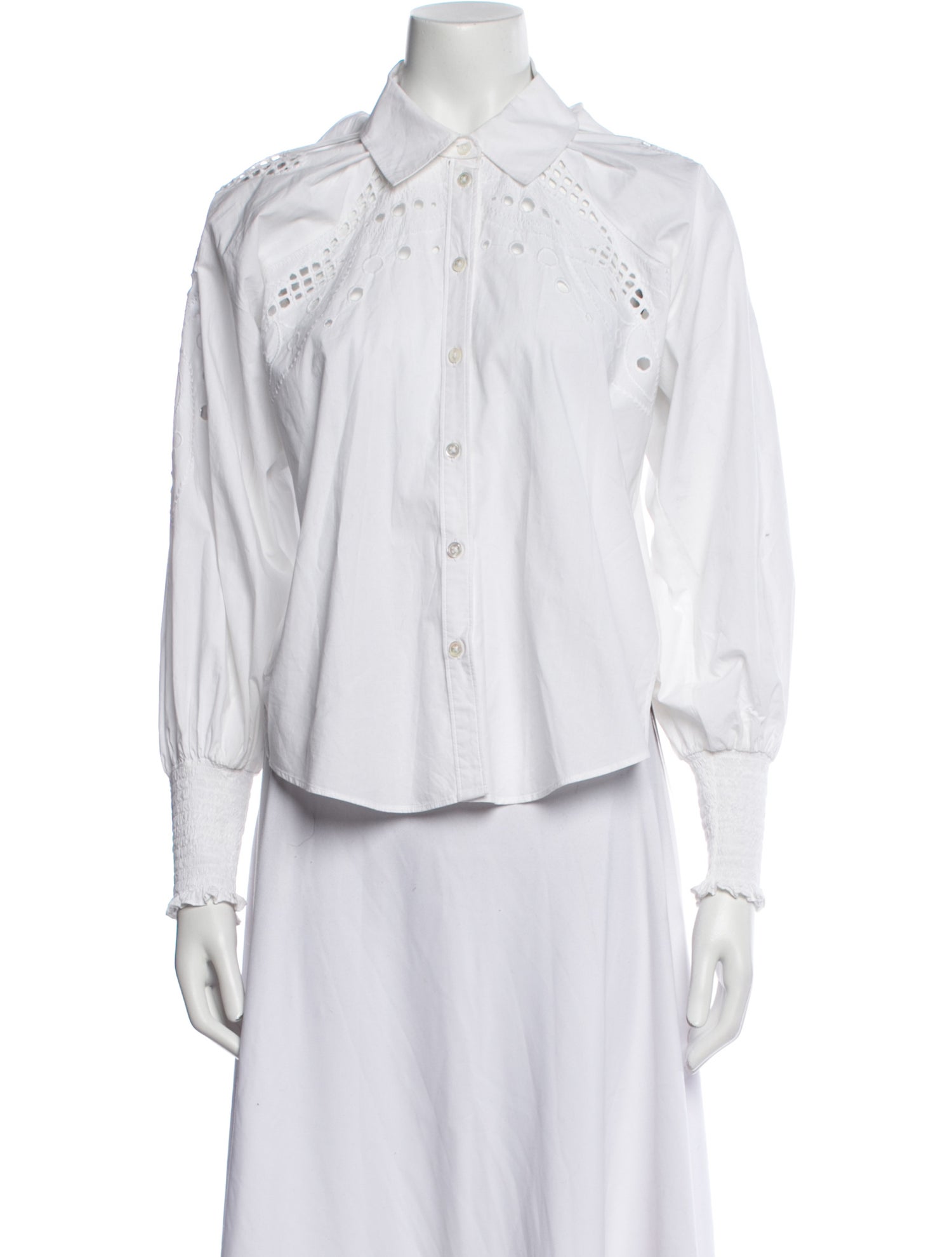 Veronica Beard Long Sleeve Button-Up Top