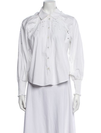 Veronica Beard Long Sleeve Button-Up Top