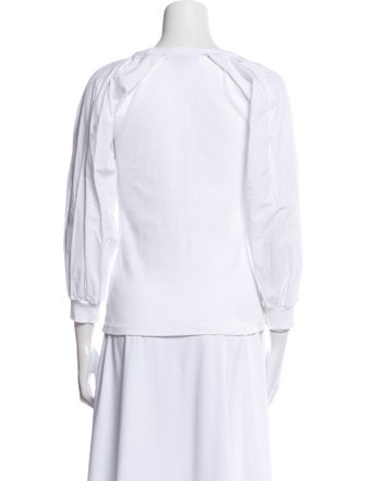 Veronica Beard Scoop Neck Three-Quarter Sleeve T-Shirt