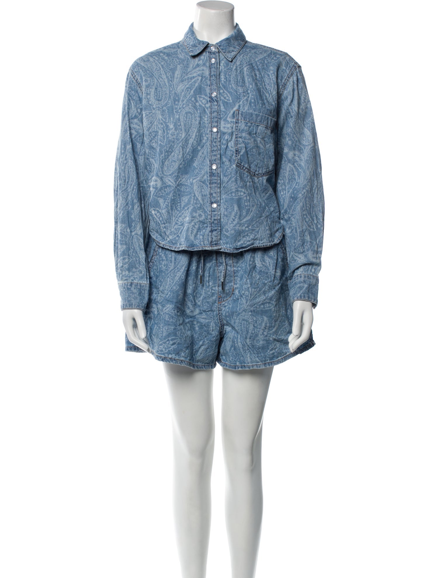 Veronica Beard Paisley Print Ruffle Embellishment Short Set