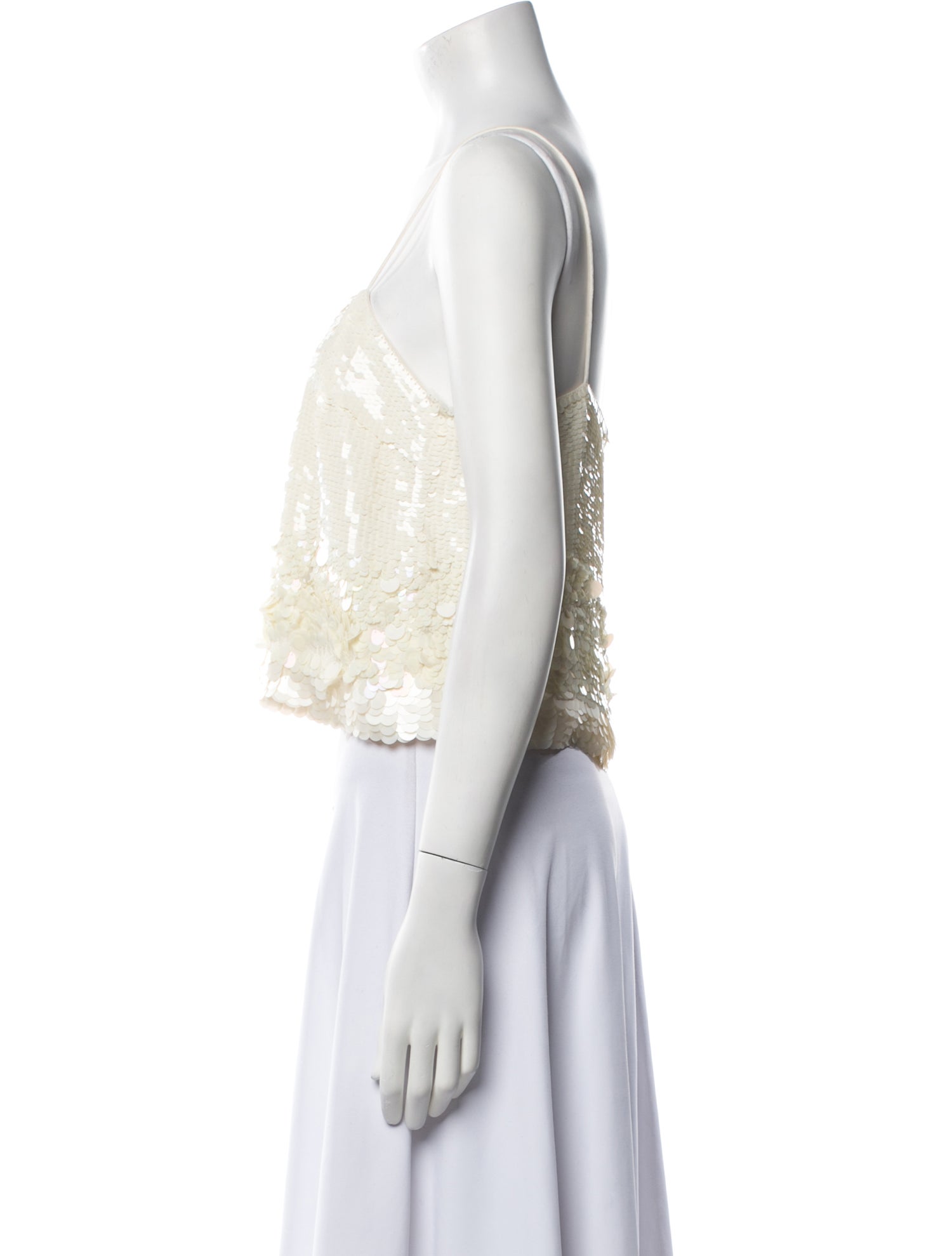 Veronica Beard Square Neckline Sleeveless Crop Top